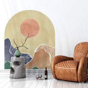 Samolepka na zeď 120×140 cm Abstract Rising Sun Arch – Ambiance