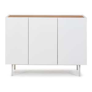Bílá nízká komoda v dekoru dubu 110×85 cm Arista – Teulat