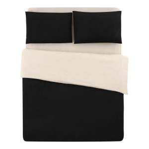 Černo-krémové bavlněné povlečení na dvoulůžko/prodloužené s prostěradlem 200×220 cm – Mila Home