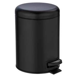 Černý odpadkový koš Wenko Leman, 5 l