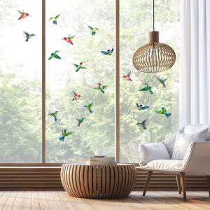Sada samolepek na okno 20 ks 40×60 cm Hummingbirds – Ambiance
