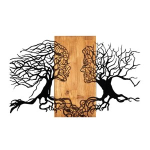 Dřevěno-kovová nástěnná dekorace 92×58 cm Tutku – Wallity