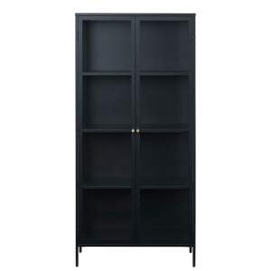 Černá kovová vitrína 90×190 cm Carmel – Unique Furniture