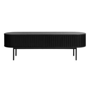 Černý TV stolek v dekoru dubu 48×160 cm Siena – Unique Furniture