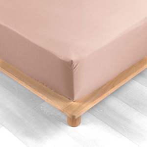 Růžové napínací prostěradlo z bavlněného perkálu 180×200 cm Percaline – douceur d’intérieur