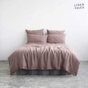 Růžové lněné povlečení na jednolůžko 135×200 cm – Linen Tales