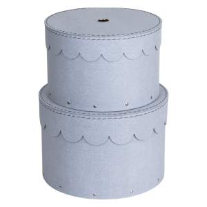 Světle šedé kartonové úložné boxy s víkem v sadě 2 ks ø 26×17,5 cm Wilma – Bigso Box of Sweden