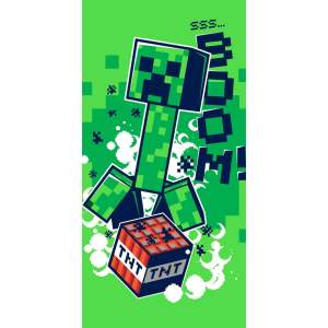 Zelená bavlněná dětská osuška 70×140 cm Minecraft Boom – Jerry Fabrics