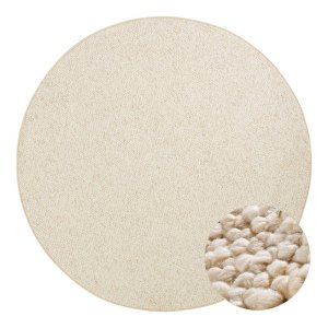 Krémový kulatý koberec ø 200 cm Wolly – BT Carpet