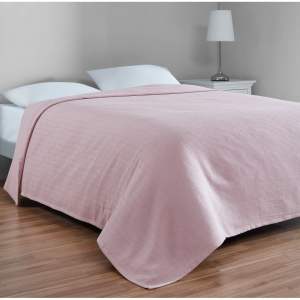 Růžový bavlněný přehoz na dvoulůžko 200×230 cm Serenity – Mijolnir