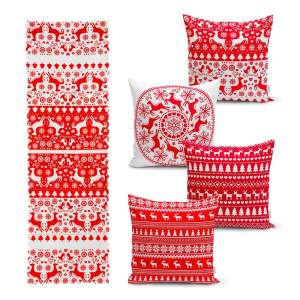 Sada 4 vánočních povlaků na polštář a běhounu na stůl Minimalist Cushion Covers Christmas