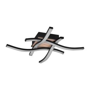 Černo-hnědé LED stropní svítidlo 46×46 cm Route – Trio
