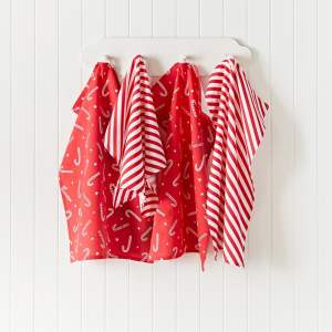 Bavlněné utěrky s vánočním motivem v sadě 4 ks 50×70 cm Candy Cane – Catherine Lansfield