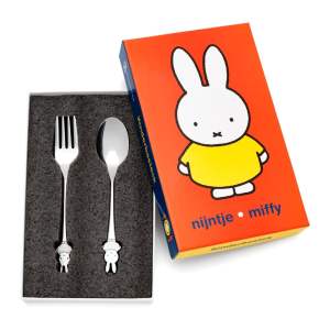 Nerezový dětský příbor ve stříbrné barvě Miffy – Zilverstad