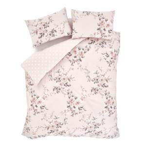 Prodloužené růžové povlečení na dvoulůžko 260×220 cm Canterbury Floral – Catherine Lansfield