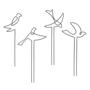 Kovová podpěra rostiln 4 ks Bird – Esschert Design