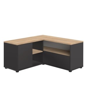 TV stolek v dekoru dubu v černo-přírodní barvě 90×45 cm Angle – TemaHome