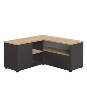 TV stolek v dekoru dubu v černo-přírodní barvě 90×45 cm Angle – TemaHome