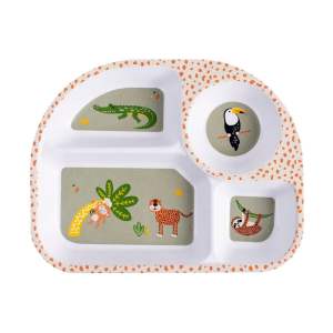 Bílý dětský talíř 27×21 cm Jungle – Ladelle