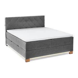 Šedá boxspring postel s úložným prostorem 180×200 cm Messina – Meise Möbel