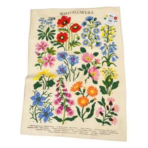 Béžová bavlněná utěrka Rex London Wild Flowers, 50 x 70 cm