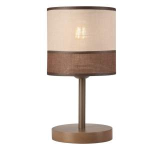 Tmavě hnědá stolní lampa s textilním stínidlem, výška 30 cm Andrea – LAMKUR