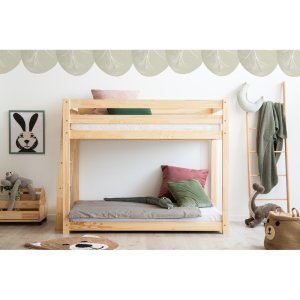 Patrová dětská postel z borovicového dřeva 80×200 cm CLPB – Adeko