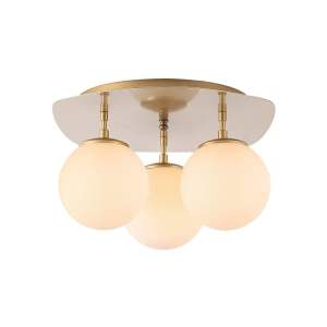 Stropní svítidlo ve zlaté barvě se skleněným stínidlem 37×44 cm Well – Opviq lights