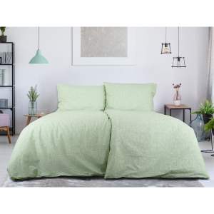 Zelené krepové povlečení na jednolůžko 140×200 cm Green Flowers – B.E.S.
