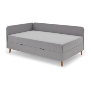 Světle šedá čalouněná jednolůžková postel s úložným prostorem 120×200 cm Cabana – Meise Möbel