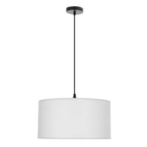 Bílé závěsné svítidlo s textilním stínidlem ø 40 cm Shanti – Candellux Lighting