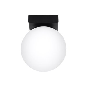 Černé stropní svítidlo se skleněným stínidlem ø 12 cm Umerta – Nice Lamps