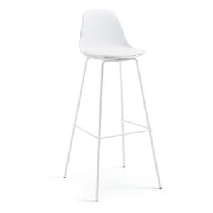 Bílá barová židle z imitace kůže (výška sedáku 75 cm) Brighter – Kave Home