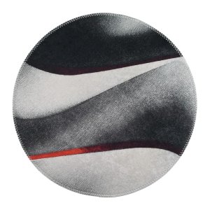 Černo-bílý pratelný kulatý koberec ø 120 cm – Vitaus
