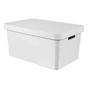 Bílý úložný box s víkem Curver Infinity, 45 l