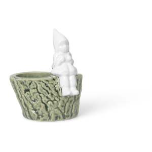 Vánoční svícen z porcelánu a kameniny Kähler Design Christmas Tales, délka 8,5 cm