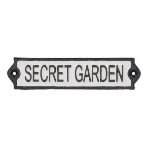 Litinová cedule 21×5 cm Secret Garden – Esschert Design