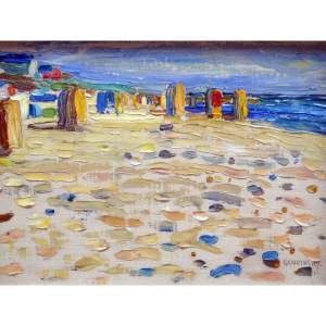 Obraz – reprodukce 40×30 cm Holland – Beach Chairs, Wassily Kandinsky – Fedkolor