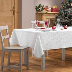 Ubrus s vánočním motivem z žakáru 140×240 cm Flocons – douceur d’intérieur