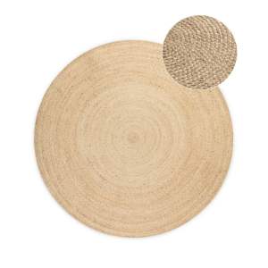 Oboustranný jutový kulatý koberec v přírodní barvě ø 100 cm Braided Ivory – Hanse Home