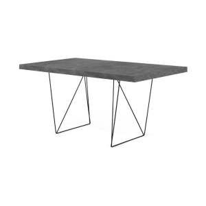 Pracovní stůl v dekoru betonu s černým podnožím TemaHome Multi, 160 x 90 cm