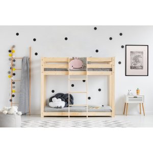 Patrová dětská postel z borovicového dřeva 70×140 cm CLP – Adeko