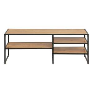 TV stolek v dekoru dubu v černo-přírodní barvě 120×46 cm Seaford – Actona