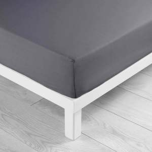 Antracitové napínací prostěradlo z mikrovlákna 140×190 cm Oscar – douceur d’intérieur