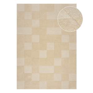 Béžový vlněný koberec 170×120 cm Checkerboard – Flair Rugs