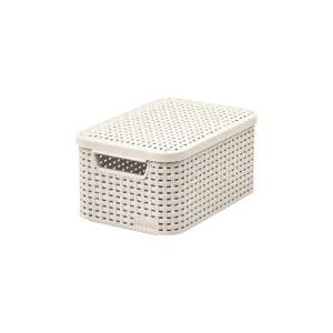 Krémový plastový úložný box s víkem 20x29x14 cm Style – Curver