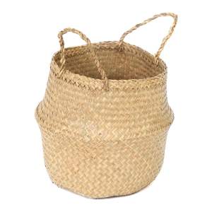 Světlý úložný košík z mořské trávy Compactor, ⌀ 27 cm