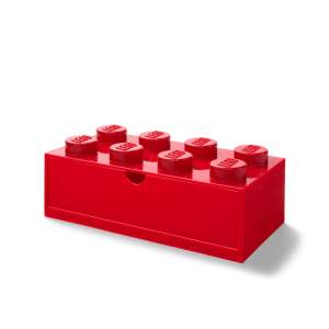 Červený stolní box se zásuvkou LEGO®, 31 x 16 cm
