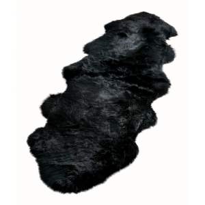 Černá ovčí kožešina Native Natural Double, 60 x 240 cm