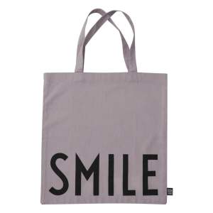 Fialová plátěná taška Design Letters Smile